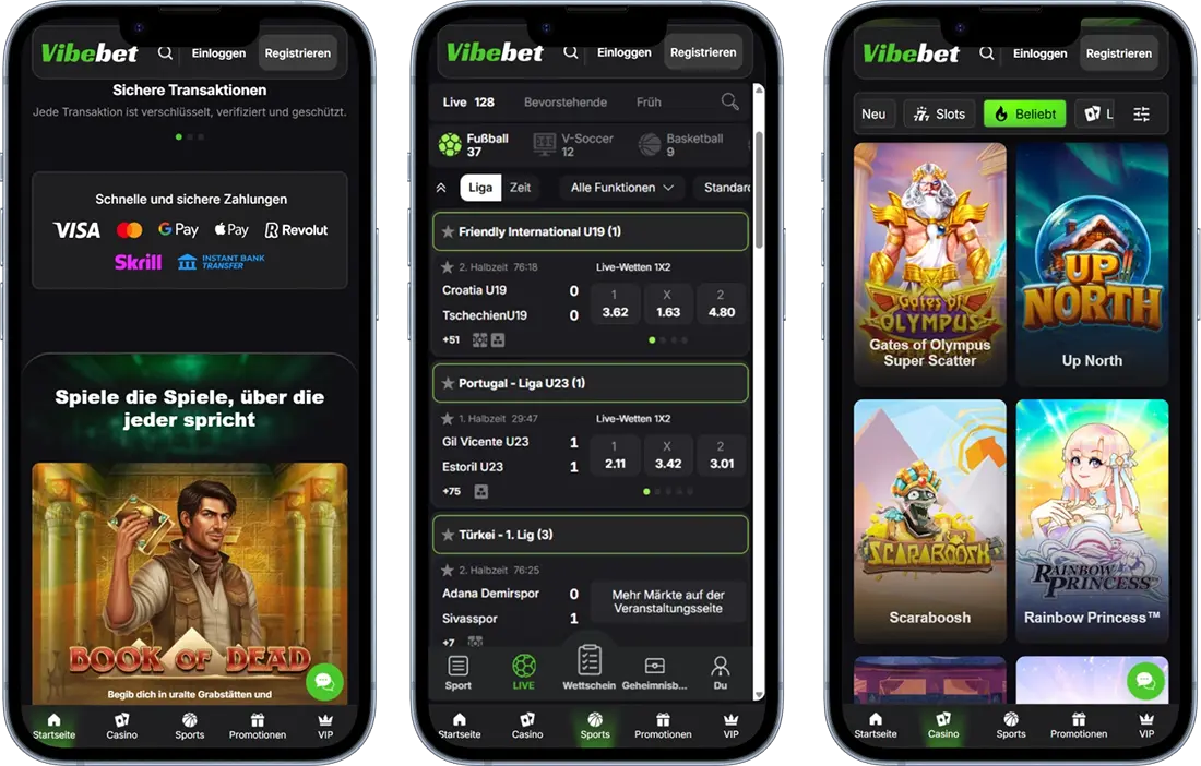VibeBet Casino DE Mobiles Spielen