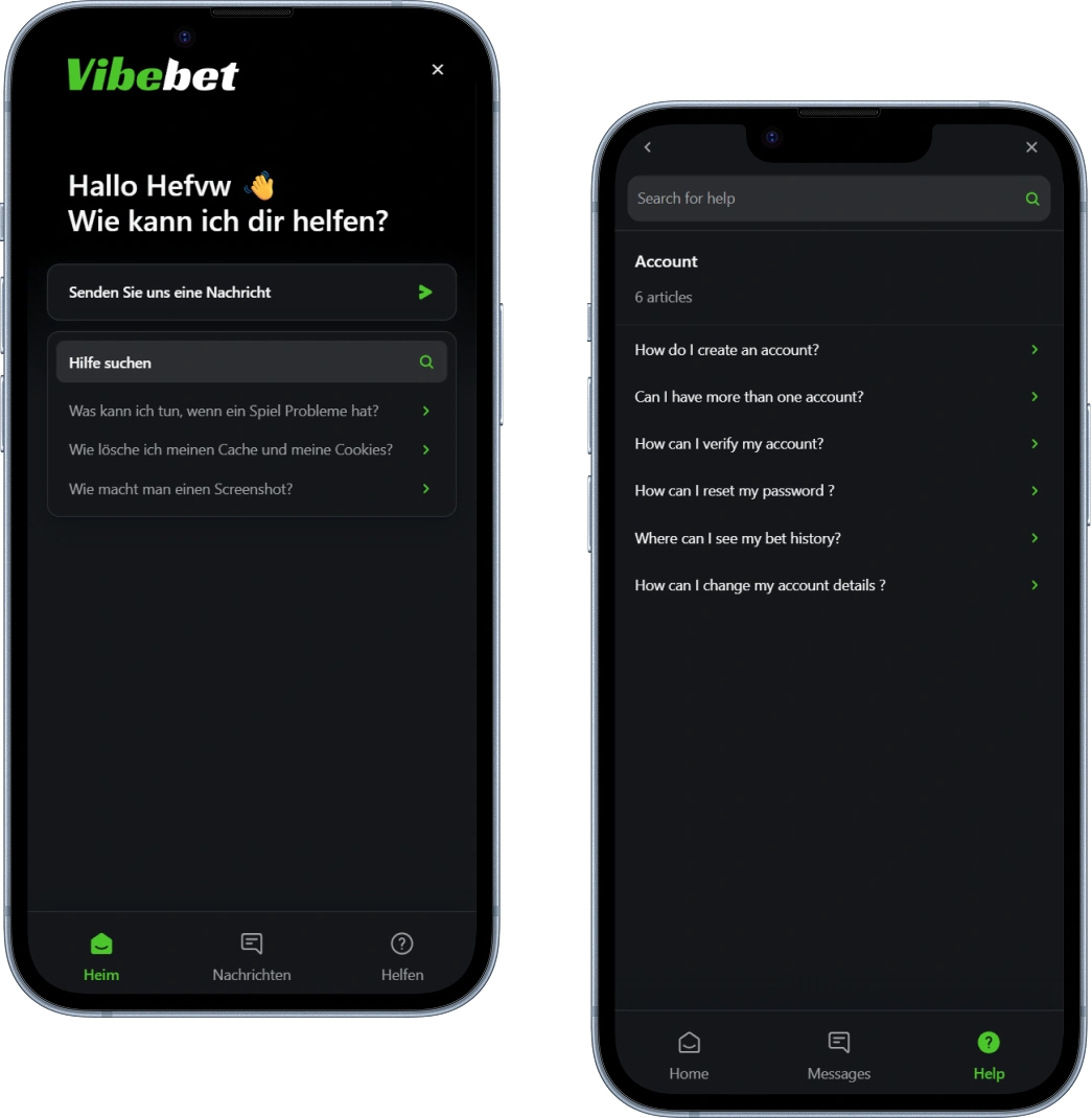 VibeBet Casino DE Kundensupport