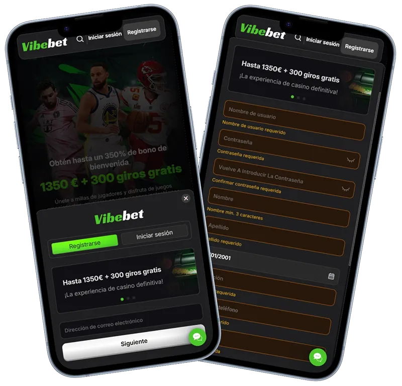 Registro y alta en VibeBet Casino ES