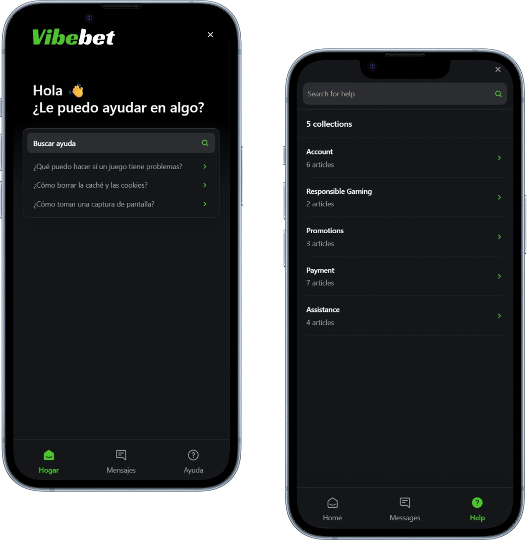 Atención al cliente de VibeBet Casino ES