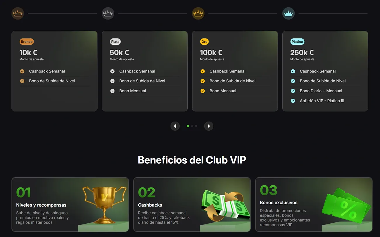 Programa VIP de VibeBet Casino ES