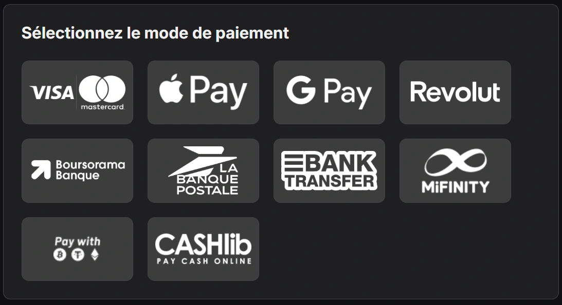 Banque et dépôts au Casino VibeBet FR