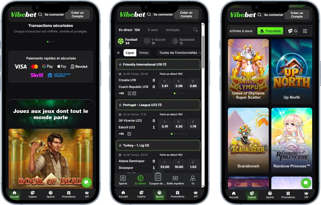Jeu mobile au Casino VibeBet FR
