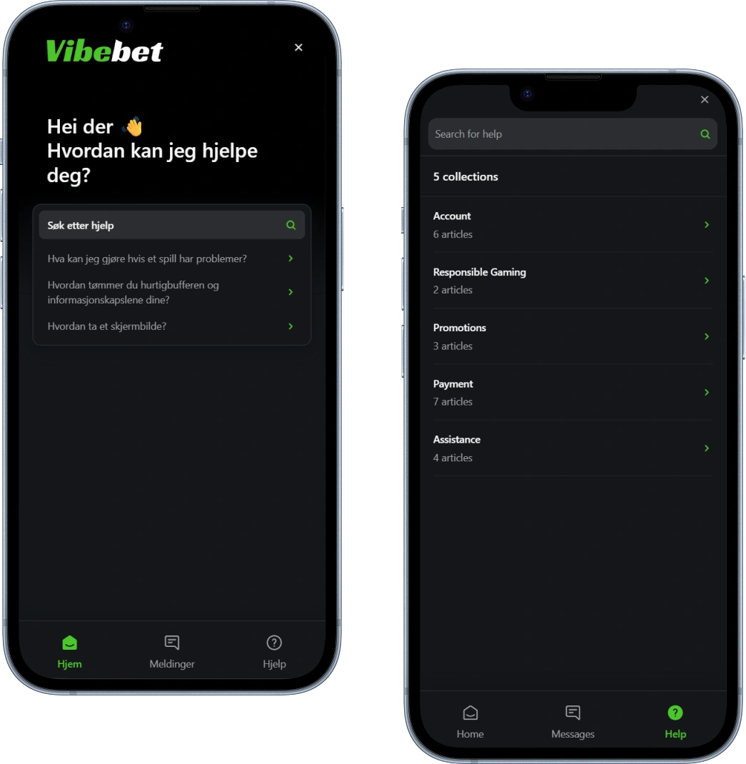 VibeBet Casino NO Kundeservice