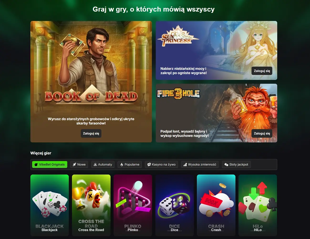 Strona główna VibeBet Casino PL
