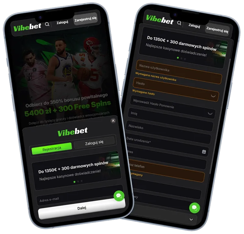 Rejestracja i logowanie w VibeBet Casino PL