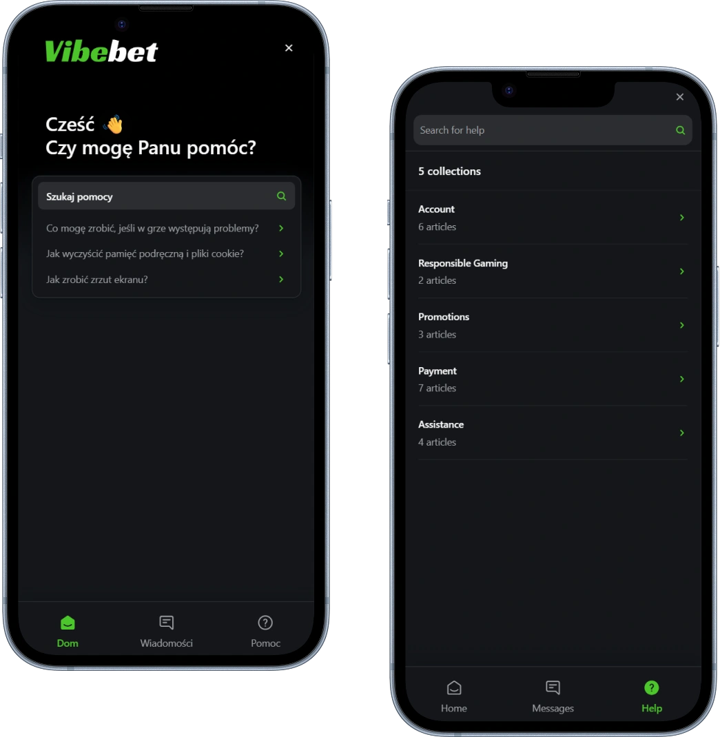 Obsługa klienta VibeBet Casino PL