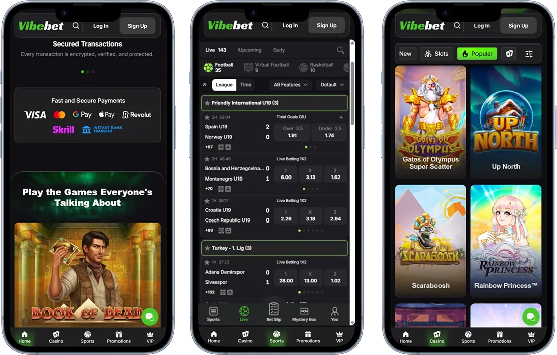 VibeBet Casino UK Mobile Play